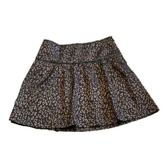 NEW Banana Republic Women’s Size 6 Leopard Print Black & Gold Metallic Skirt‎ - Picture 1 of 3